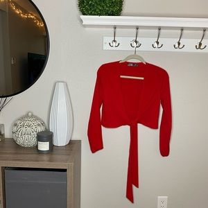 Missguided Red Wrap Top
